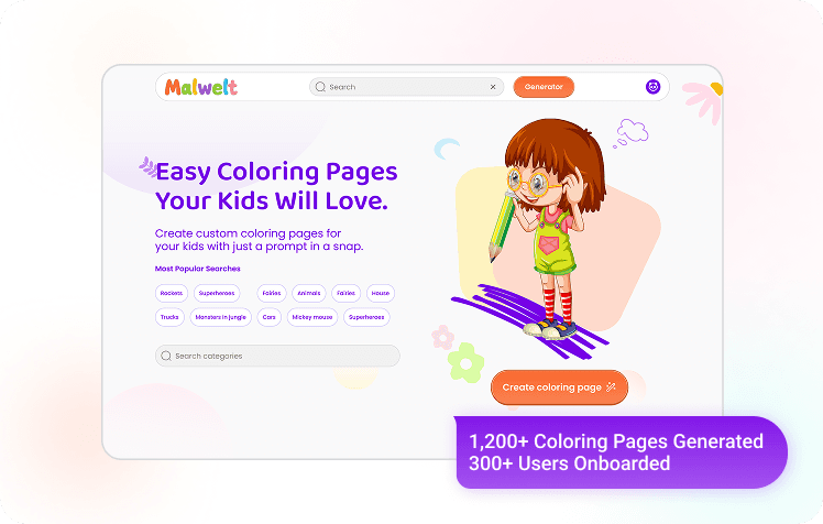 Malwelt – AI Coloring Book Generator
